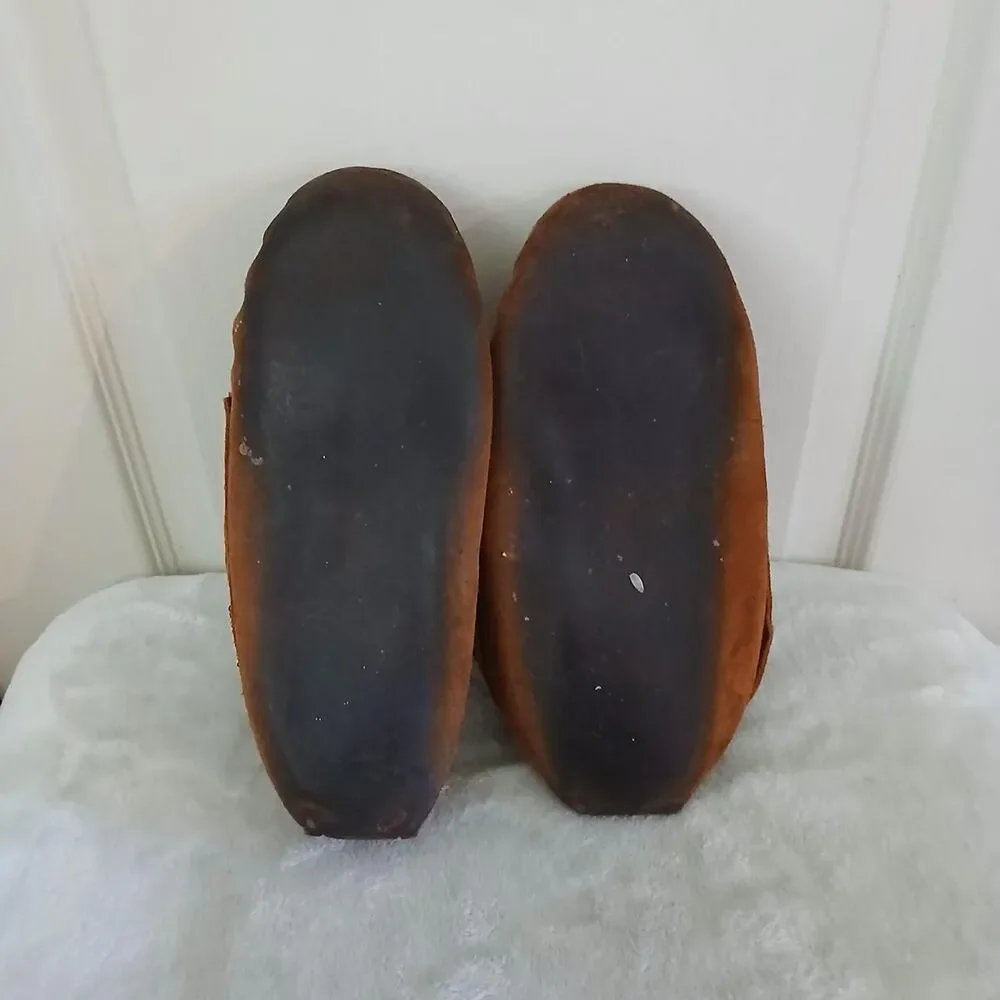 Handmade Beaded Floral Suede Moccasins Soft Sole Earthing Slippers Southwestern